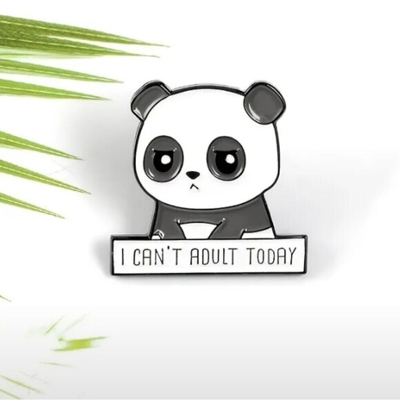 I can't adult today Panda bear Brooch pin - Picture 7 of 7